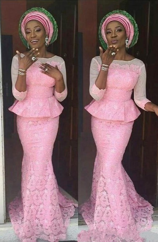 Onion Color Gown, Aso Ebi Mermaid Gown, African Lace, Evening Dress,  Nigerian Style Evening Event Prom Dresses For Women Gift For Her | Nigerian  Dinner Gown Styles | vejlbyfed-feriehus.dk
